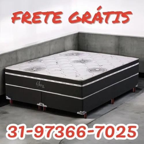 COLCHÃO SAFIRA + BASE CASAL + ENTREGA GRÁTIS 