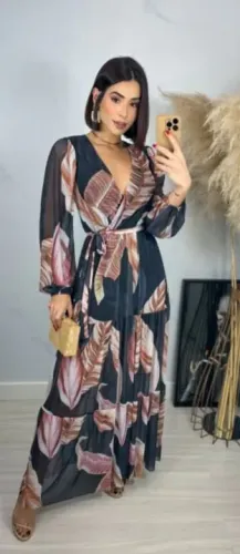 Vestido Longo Floral - Chique e Elegante