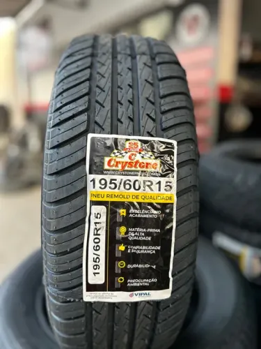 Pneu Crystone remolde novo 195/60r15 100% vipal / inmetro