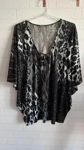 Blusa estampada M.Officer, tam: 2 (G), manga morcego