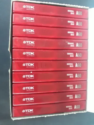 Fita k7 tdk A60 caixa c/ 10 unidades virgens
