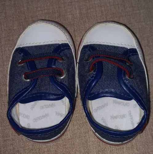 Tênis Infantil Bebê da Pimpolho - Azul Marinho e Caramelo 