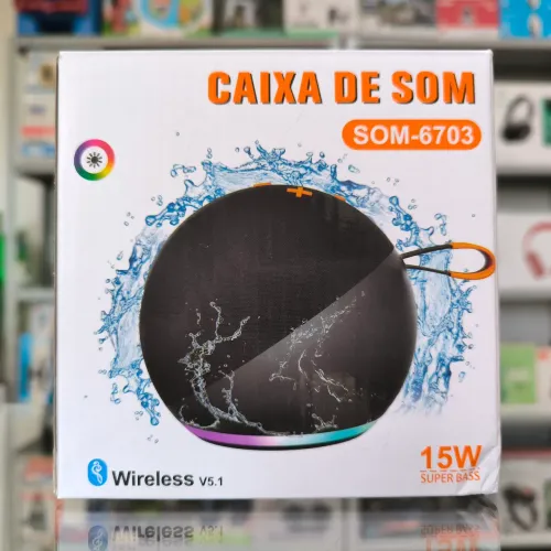 Caixa de Som Bluetooth SOM-6703 - 15W Super Bass