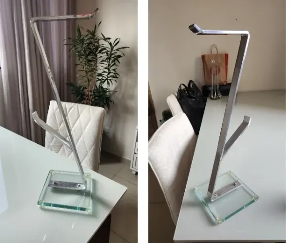 Suporte para papel higiênico banheiro inox e base em vidro temperado - R$200 os dois