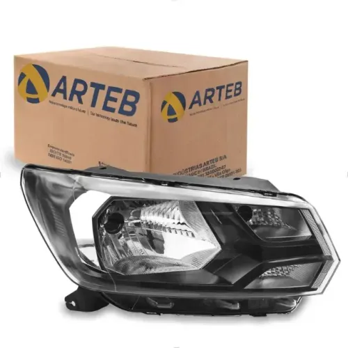 FAROL LADO DIREITO H4 MONOPARABOLA MASCARA NEGRA GOL VOYAGE SAVEIRO G7 17> ARTEB