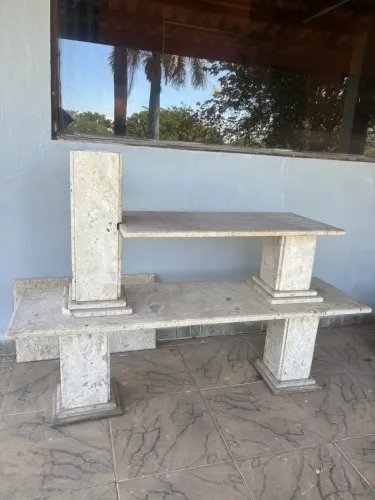 Estante rack de mármore travertino 