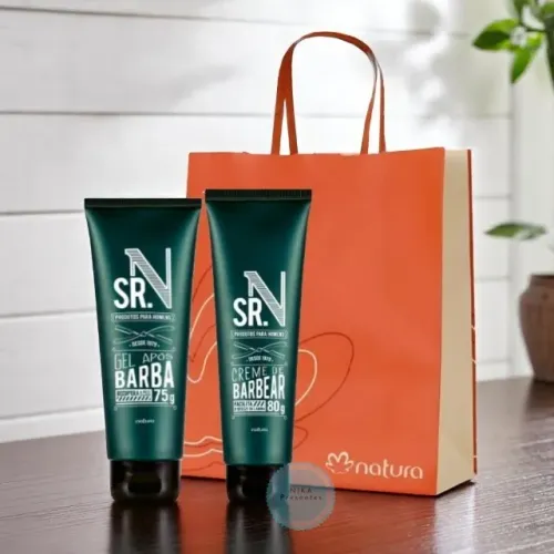 Sr. N Natura Kit Presente: Creme De Barbear E Gel Pós Barba +Sacola
