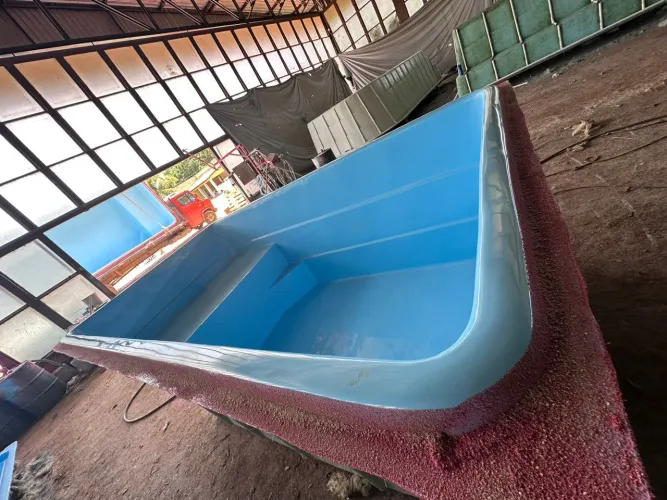 Piscina instalada na promoção
