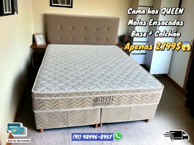 CAMA QUEEN ORTOBOM AIRTECH MOLAS ENSACADAS