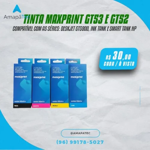 Refil Tinta Maxprint Gt53 Gt52 Compatível Hp