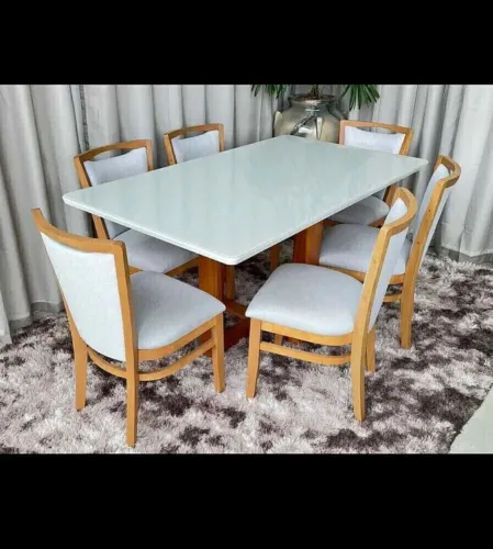 Mesa Jasmin com 6 Cadeiras Marina