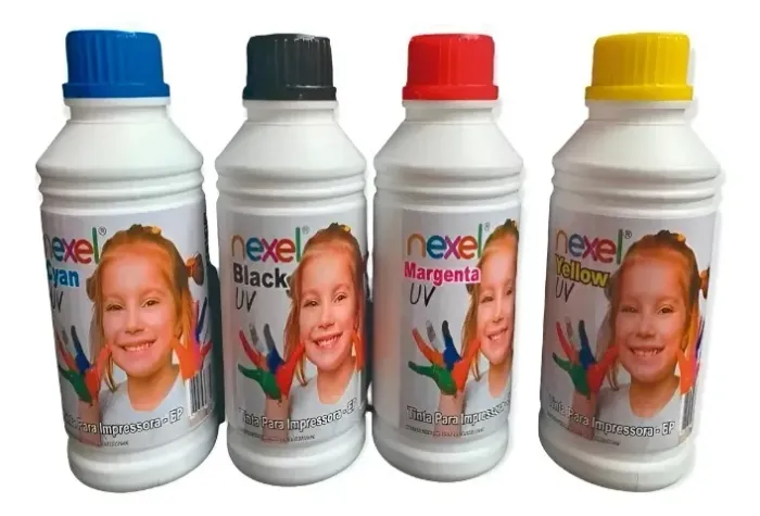 Kit Tinta Nexel Original 4 Cores 2 Litros Compatível Hp Epson e Canon Cmyk