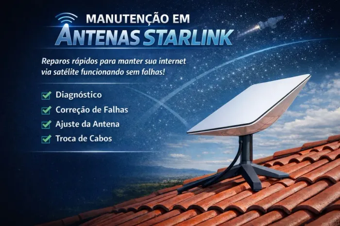 Reparação em antenas starlink