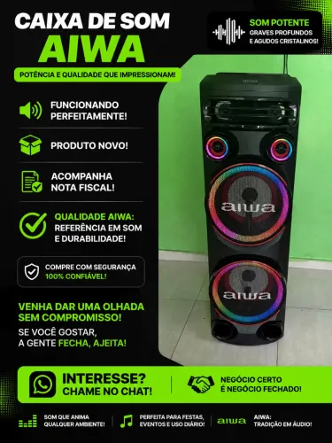 Caixa de Som AIWA Original - Completa, Nova e com Nota Fiscal