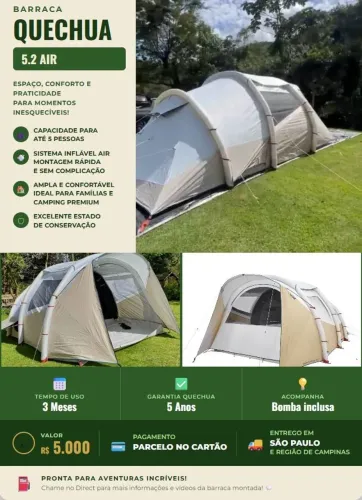 Barraca Quechua 5.2 AIR _ 3 MESES DE USO