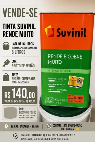8 litros tinta suvinil Cor broto feijão