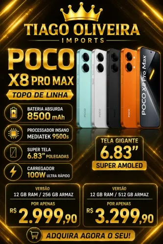 Poco X8 pro Max 12 gb ram / 256 e 12 gb ram / 512 armaz. Até 18x cartão.