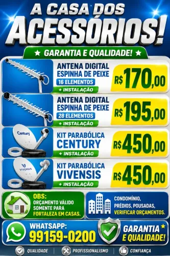 Antena Digital Espinha de Peixe + Instalação à Preço Popular !
