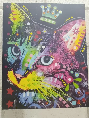Quadro Gato artístico artista Dean Russo.