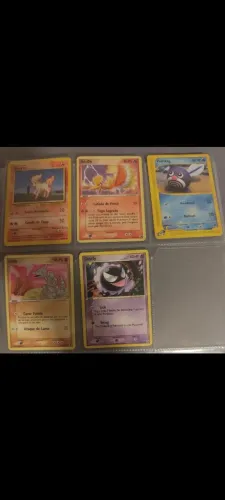 Lote Cartas Pokémon Antigas 1998 a 2005 - Boa Qualidade + Plásticos Protetores