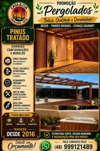 promoção Pergolados - Decks _ Painéis Ripados