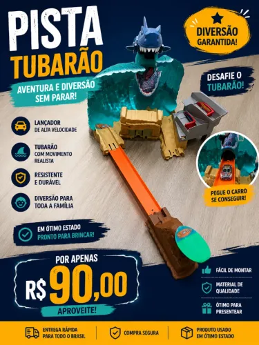 Pista Hot Wheels Batalha Na Praia Do Tubarão