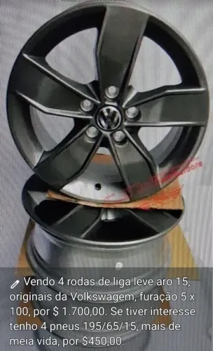 Rodas de liga leve aro 15