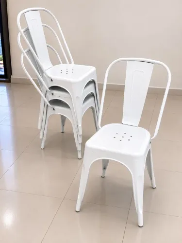 Cadeiras Tolix Brancas de Aço - Unidade ou Kit - Ótimo Estado