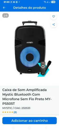 Caixa amplificada com Bluetooth e trypé