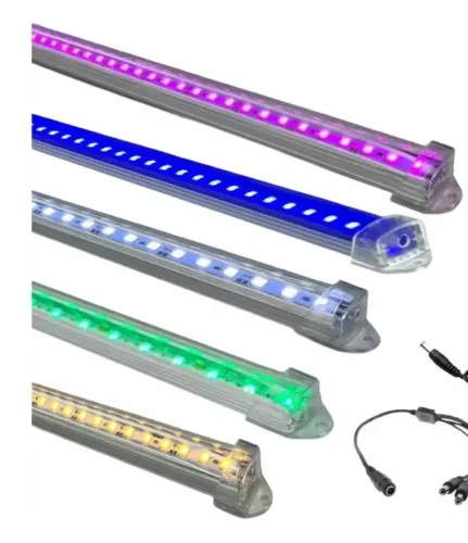 Lote 18 Luminárias LED 90cm para Aquário + Cabos e Conectores