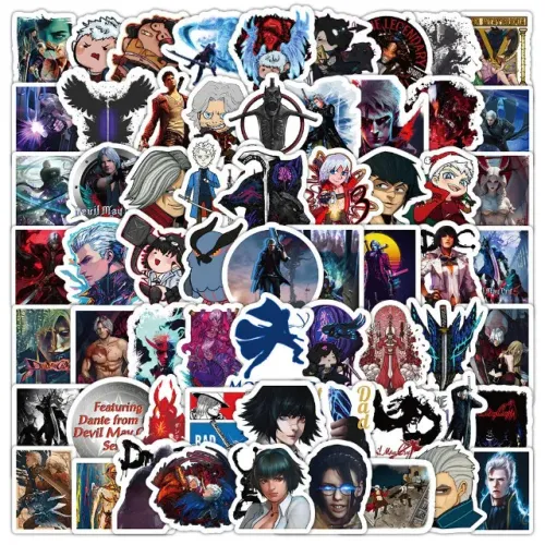 Kit 100 Adesivos de Devil May Cry - Dante, Vergil - Autocolantes Pcs Unidades