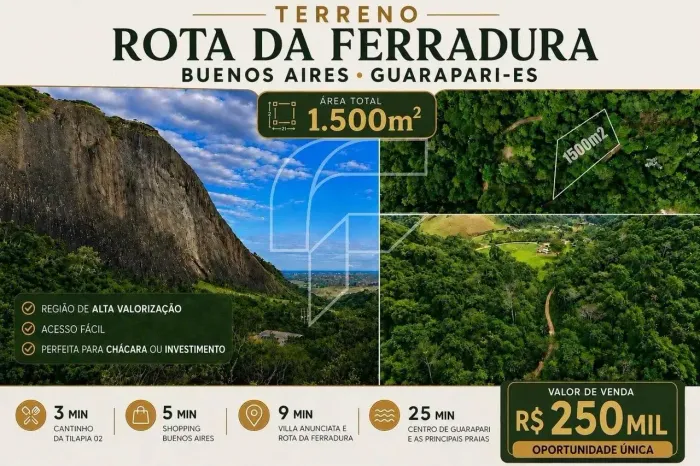 Imóvel para venda possui 1500 metros quadrados em Buenos Aires - Guarapari - ES