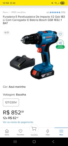 Parafusadeira bosch 18v 
