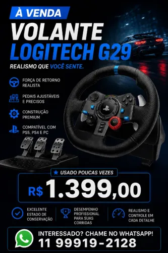 Volante Gamer Logitech G29 Driving Force para PlayStation e PC