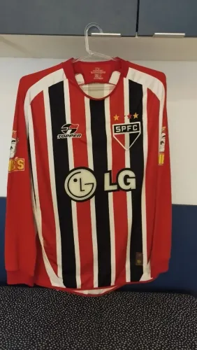 Camisa São Paulo SPFC Topper 2005 Listrada Manga Longa