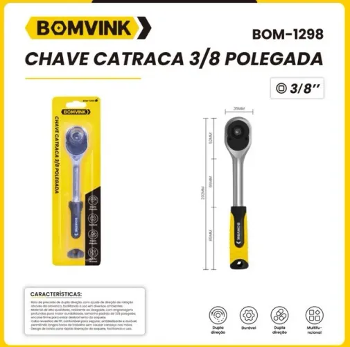  Chave catraca 3/8 polegadas BOM-1298 BOMVINK