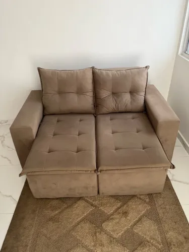 Sofá 2 lugares novo + tapete