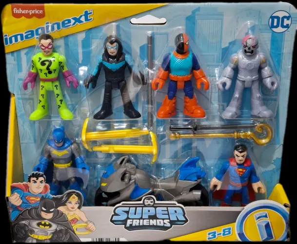 Fisher-Price Imaginext DC Super Friends Kit com 6 personagens e batsuperbike