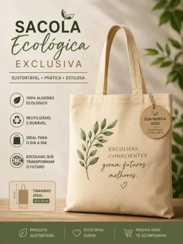 Sacolas prática  de tecidos 