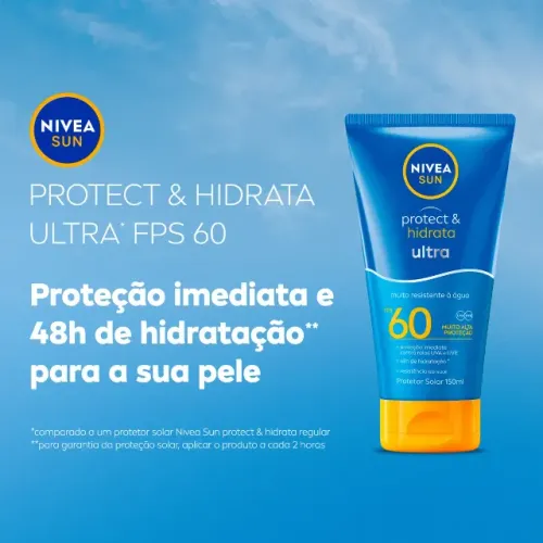NIVEA Protetor Solar Protect & Hidrata Ultra FPS 60 150ml, Muito Alta Proteção UVA/UVB