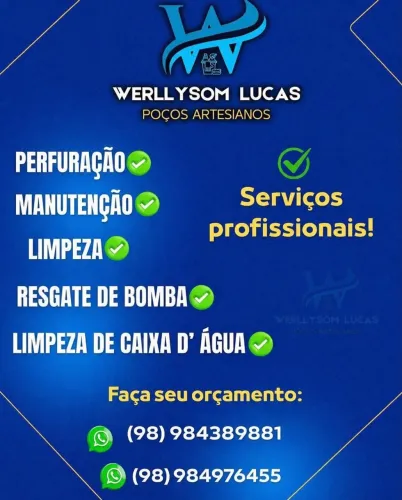 ? WL POÇOS ARTESIANOS | LIMPEZA, MANUTENÇÃO E RECUPERAÇÃO DE POÇOS