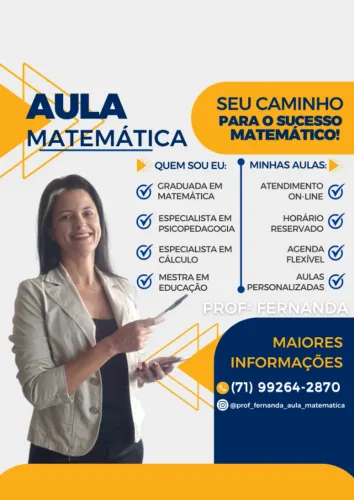 Aula particular, acompanhamento e reforço escolar de Matemática
