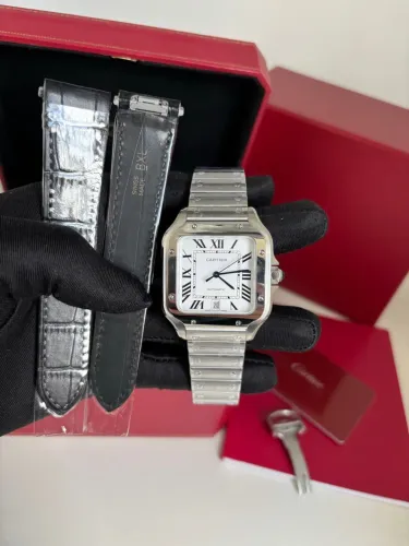 Relógio Cartier Santos 40mm Automático Couro