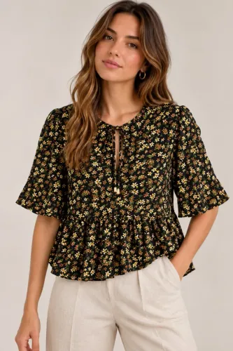 blusa marfinno floral m