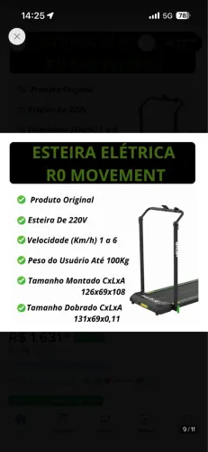 Esteira ergométrica Movement R0 Compacta