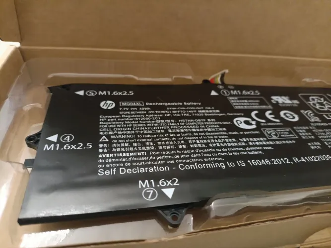 Modelo: MG04XL (bateria ? HP Part Number: 812060-2C1, Modelo Regulatório: HSTNN-DB7F