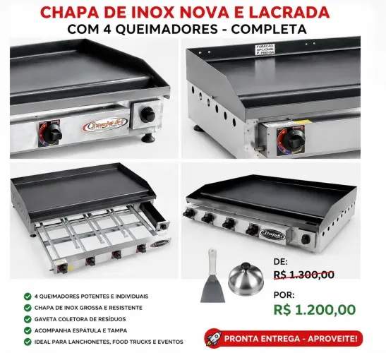 Chapa de inox nova