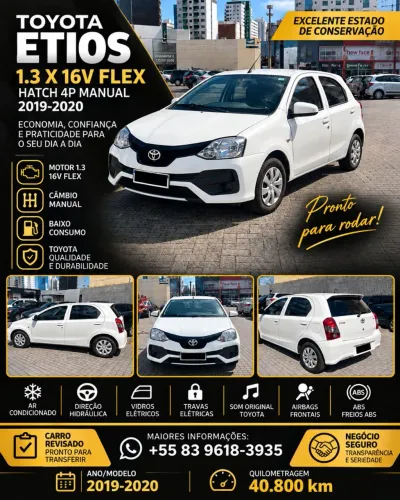Toyota Etios X 1.3 Flex 16V 5P Mec. 2020
