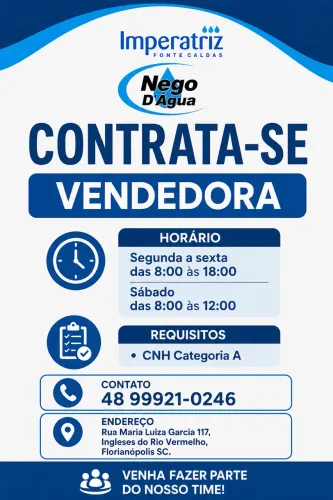 CONTRATA-SE VENDEDORA