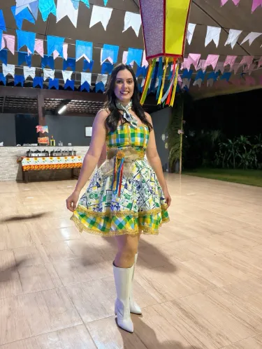 Vestido festa junina - veste até um 42 tranquilamente